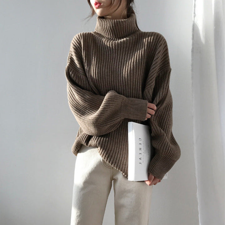 Mila Milano™ | Pullover di lusso con colletto alto e maniche a palloncino
