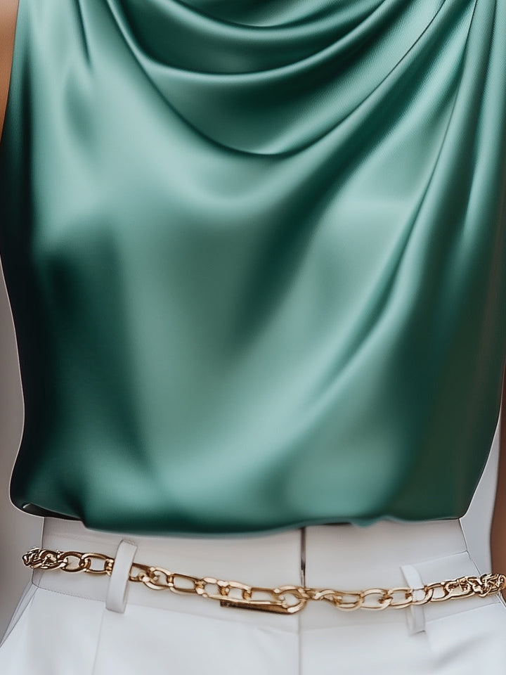Mila Milano™ | Teal Satin Blouse