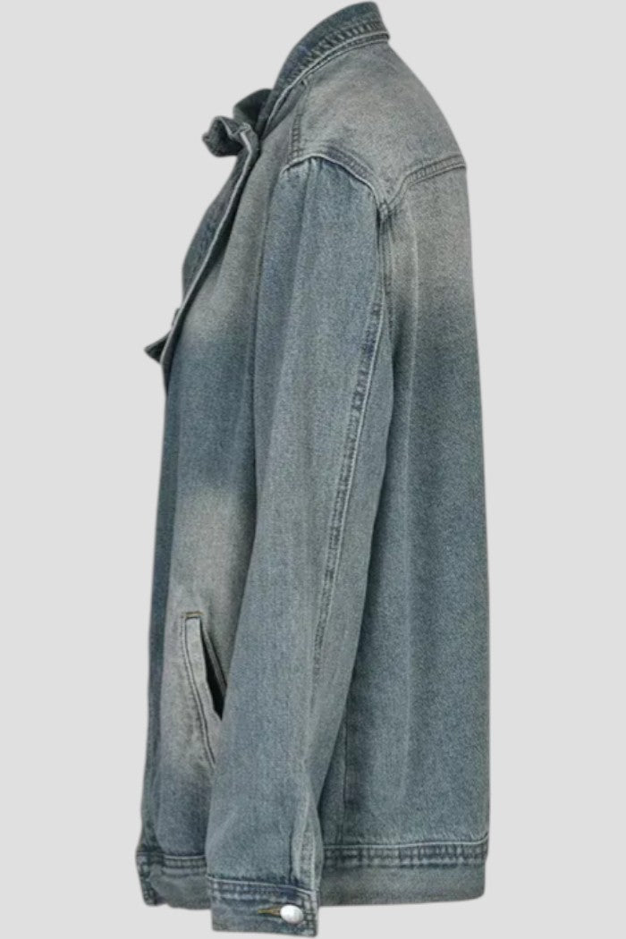 Nola™ - Feminique Chic Asymmetric Denim Jacket