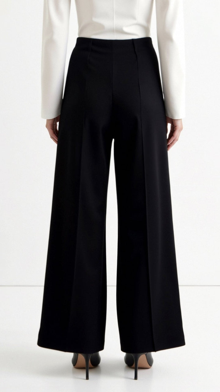 Brooke White Mid Waist Baggy Trousers