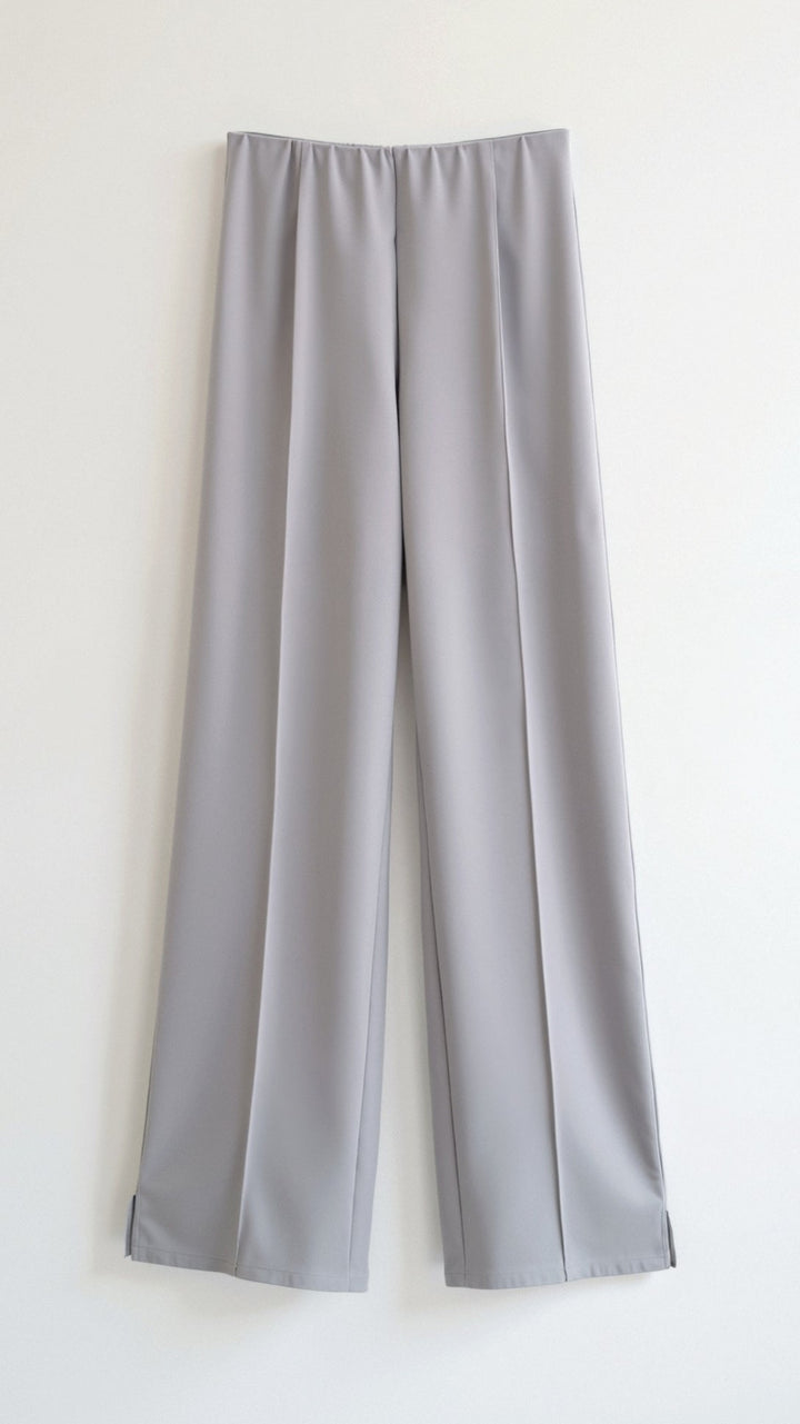 Brooke White Mid Waist Baggy Trousers