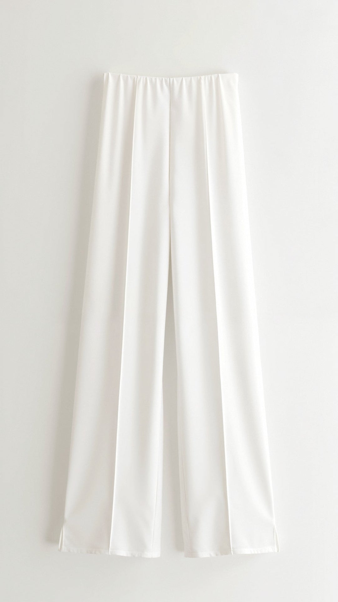 Brooke White Mid Waist Baggy Trousers