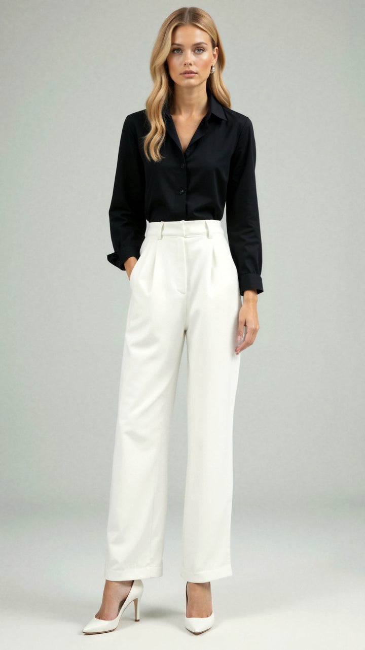 Claire High Waist Straight Leg Trousers